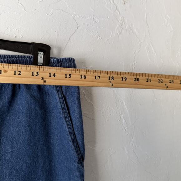 Jane Ashley Pants Vintage 90 small Embroidered Floral Capri Denim Cottage‎ - Picture 5 of 9